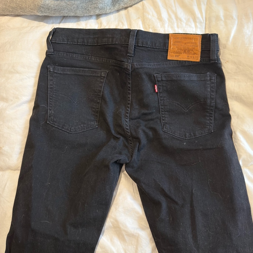 Levi's Premium 510 Men's Black Jeans, Ripped—Never Worn New